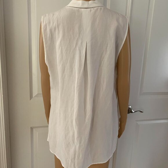 Kobi Halperin size M linen Black Sleeveless Button-Up Top - Picture 6 of 9